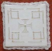 Embroidered White Chalice Pall